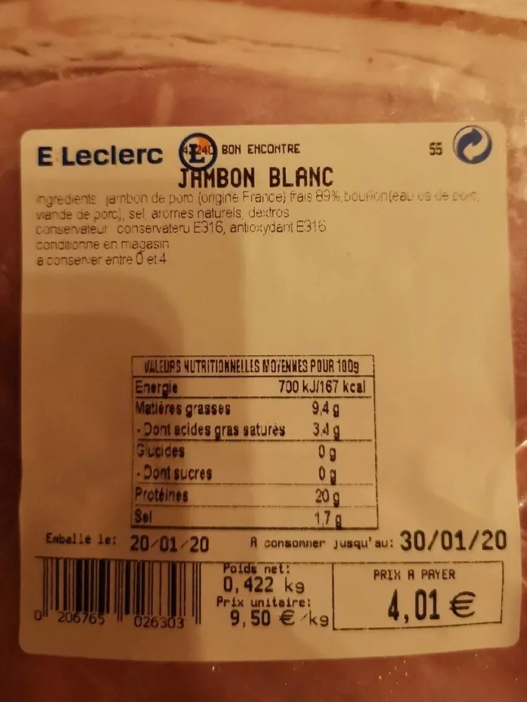 Jambon blanc