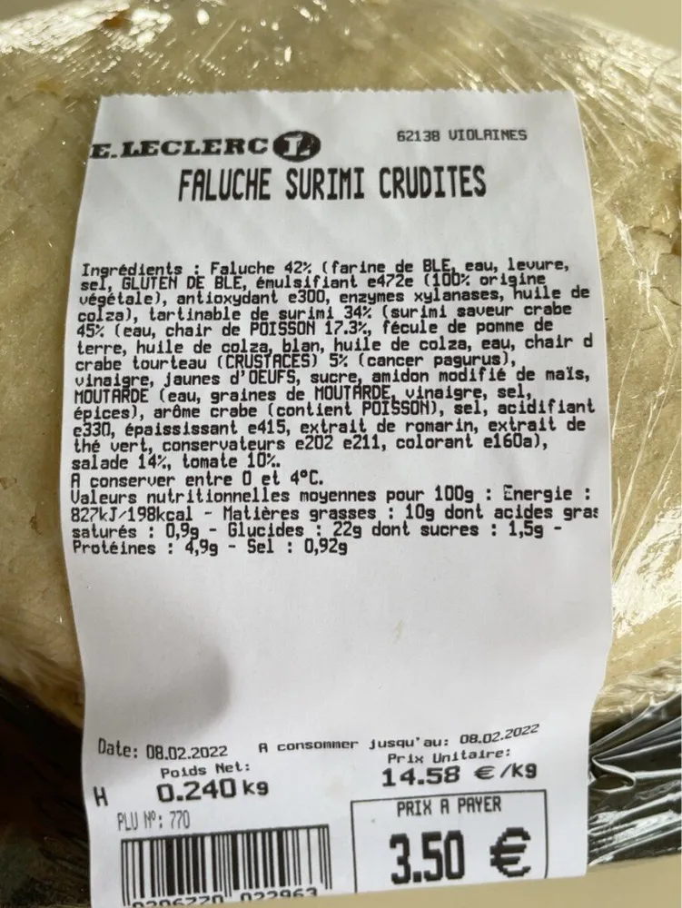 Faluche surimi