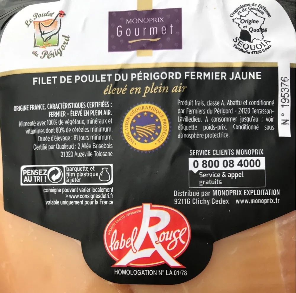 Filet de poulet du périgord fermier jaune