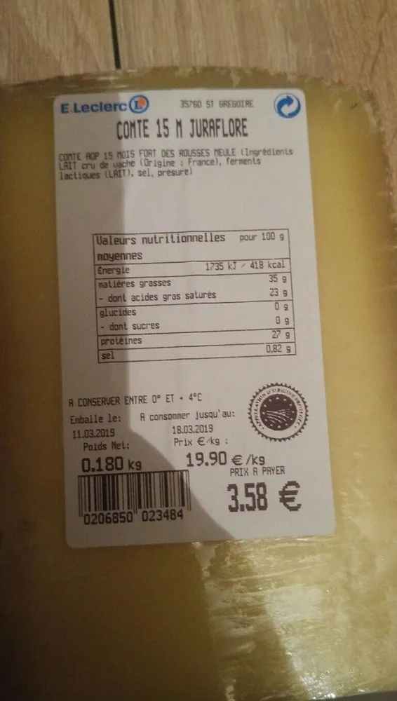 Comté 15 M juraflore