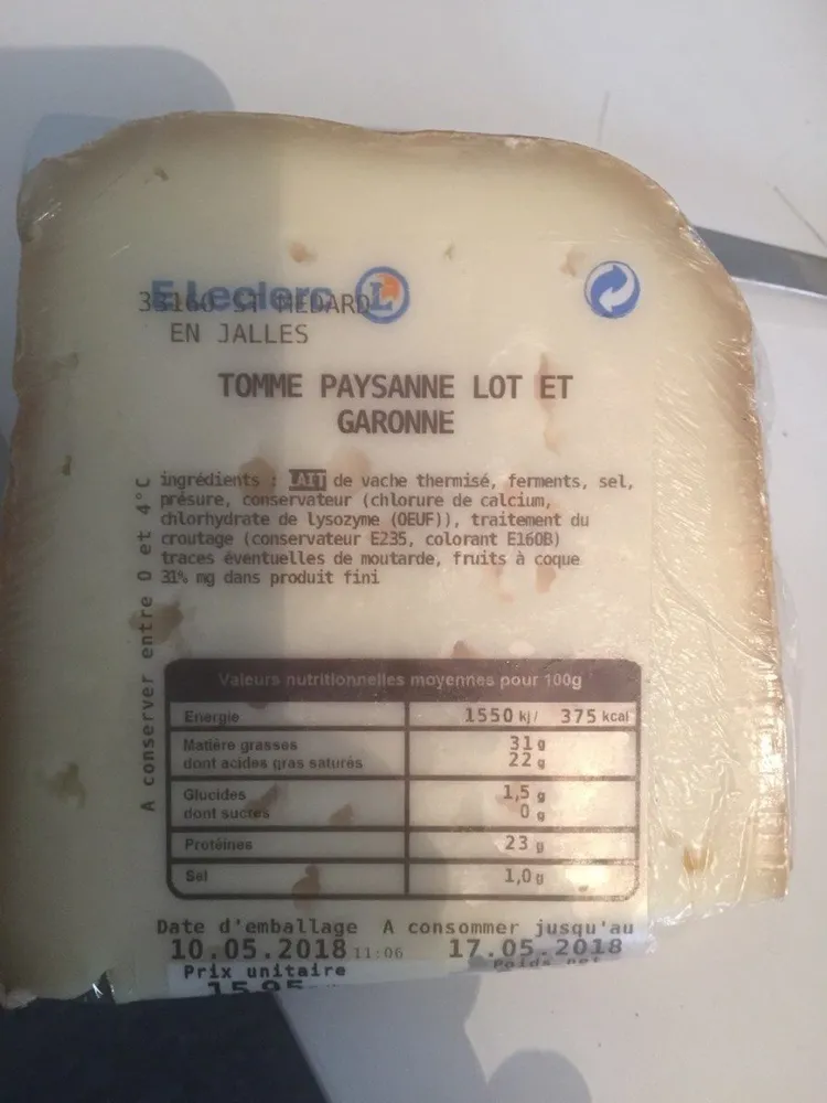 TOMME PAYSANNE LOT ET GARONNE