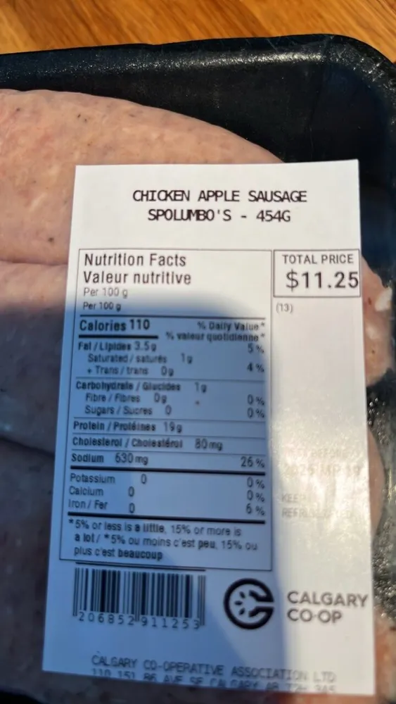 CHICKEN APPLE SAUSAGE