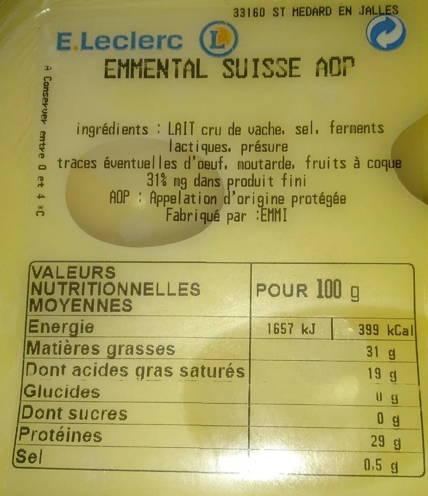 Emmental suisse. AOP