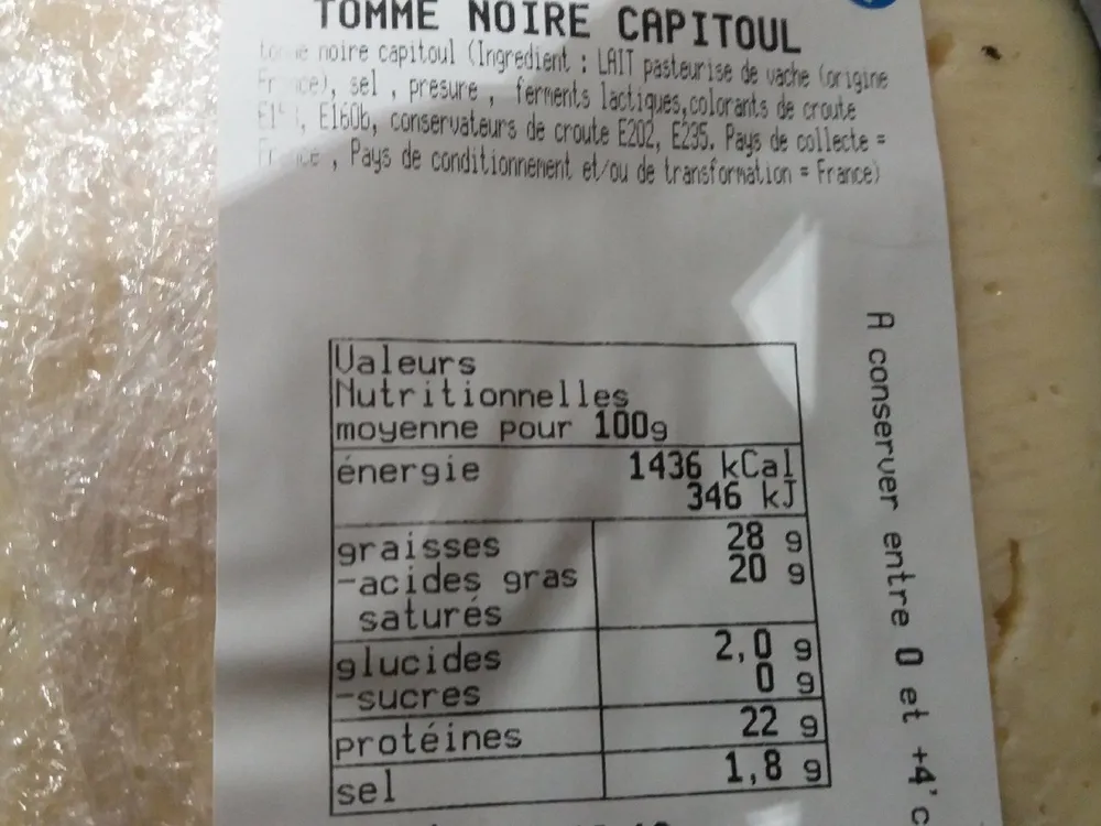 Tomme noire Capitoul