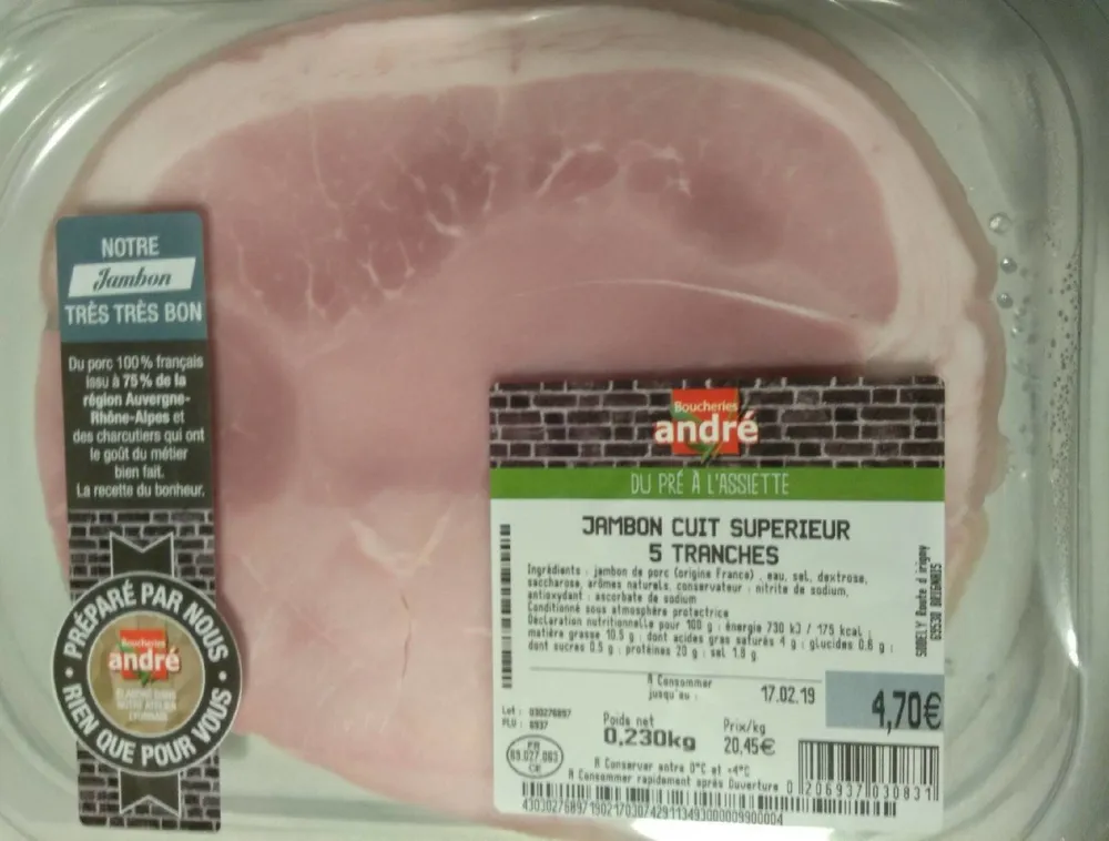 Jambon cuit superieur