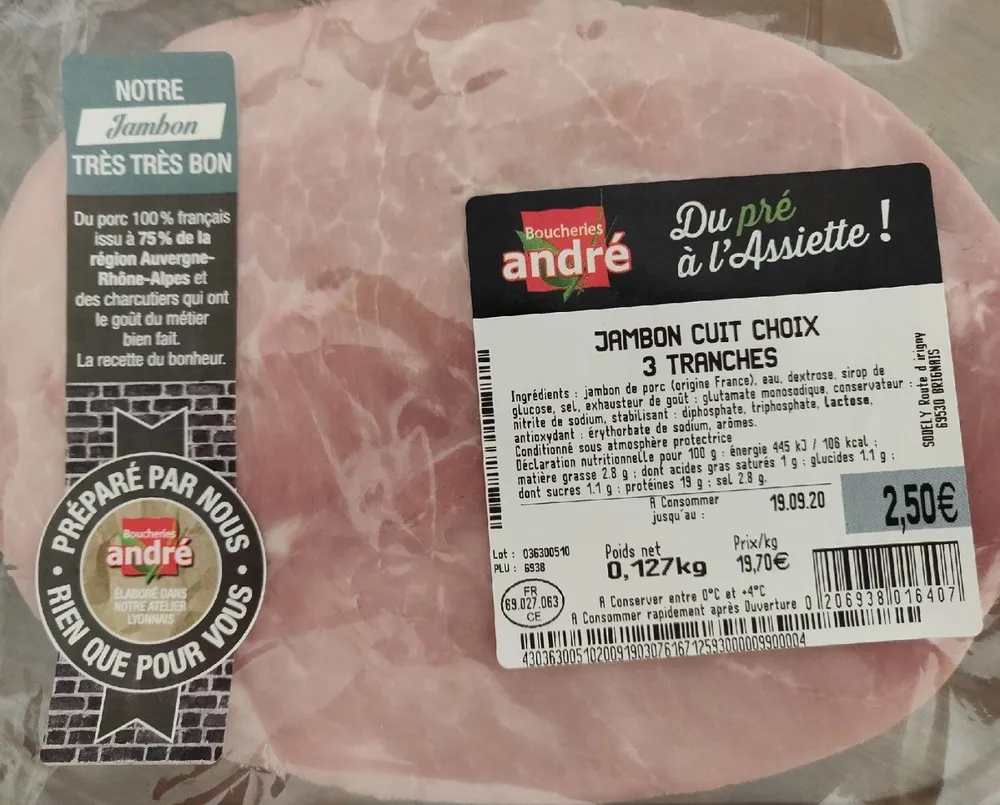 Jambon cuit choix