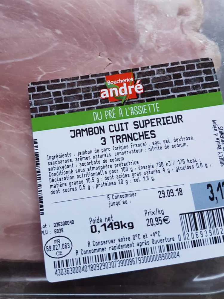 jambon cuit supérieur