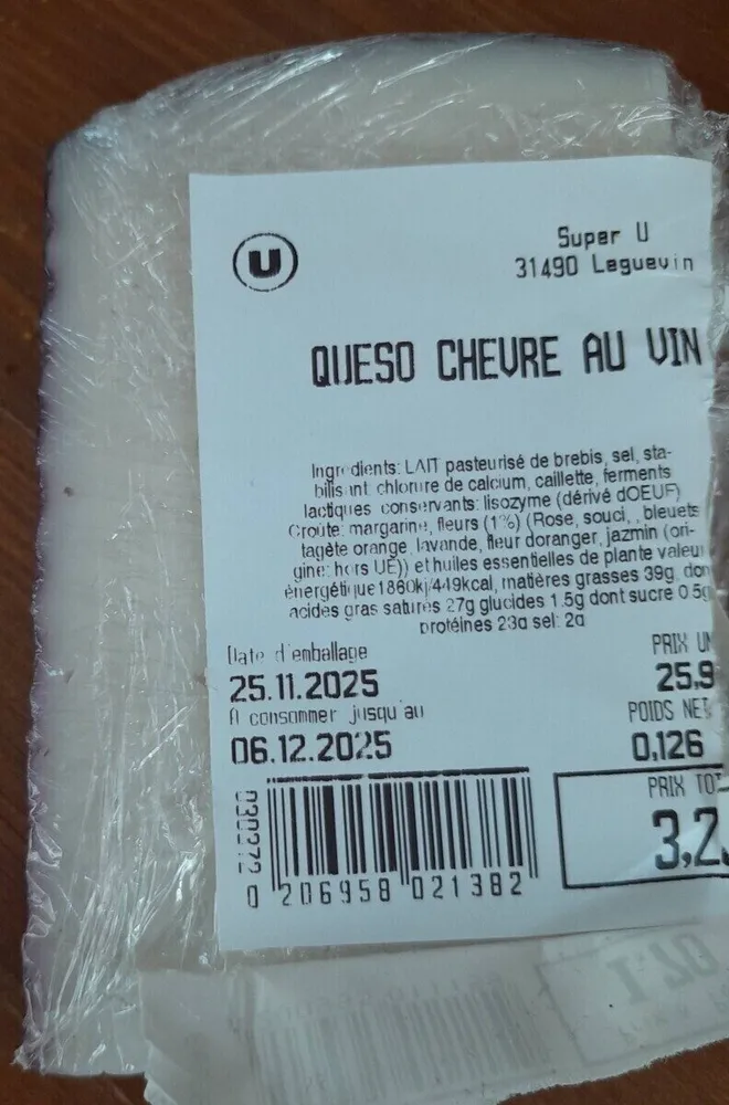 Queso chèvre au vin