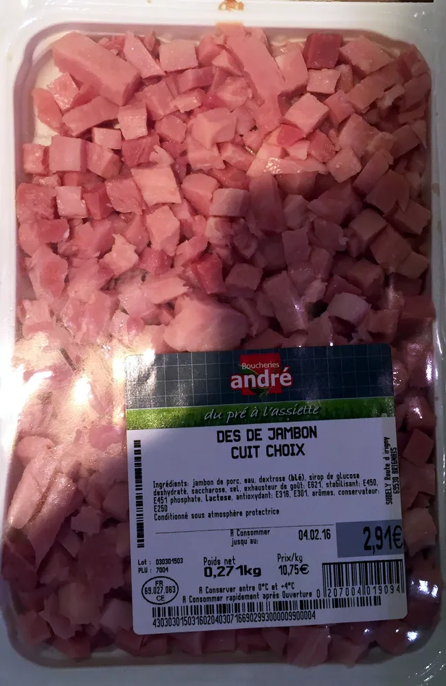 Dés de jambon cuit