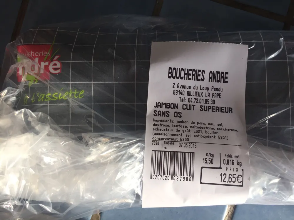 Jambon cuit supérieur sans os