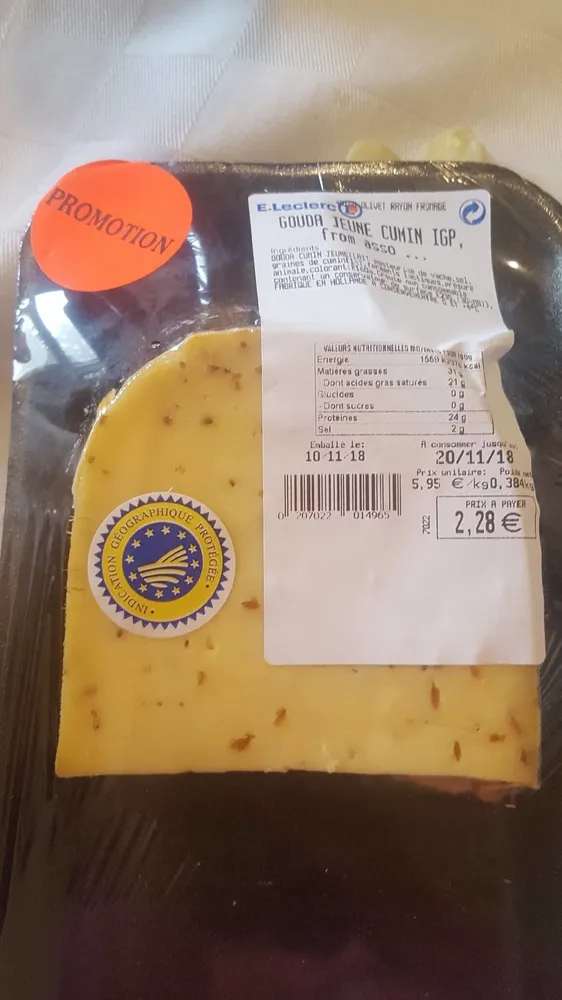 Gouda jeune  cumin