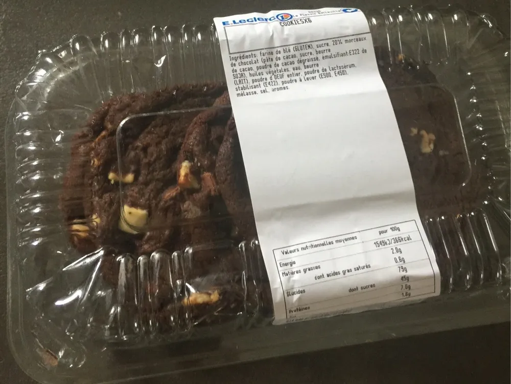 Coockies chocolat Leclerc