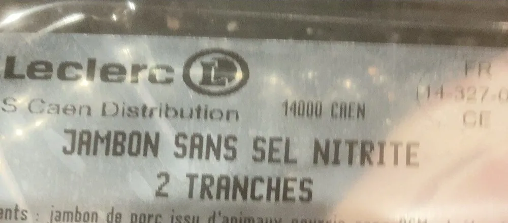 Jambon sans sel nitrite