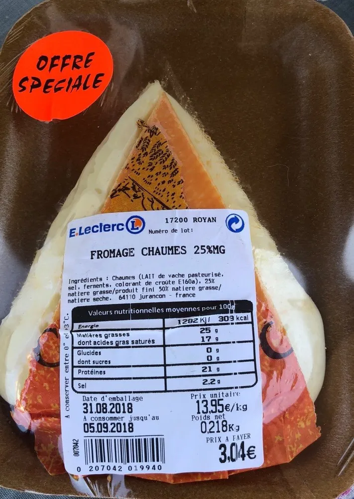 Fromage chaumes 25%