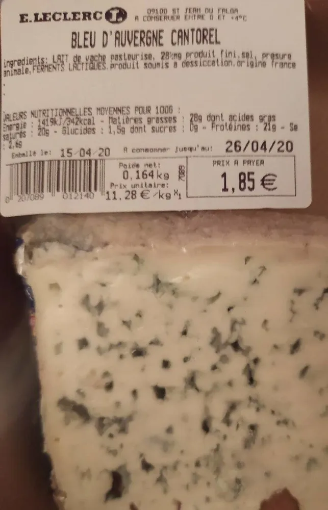 Bleu d'Auvergne cantorel