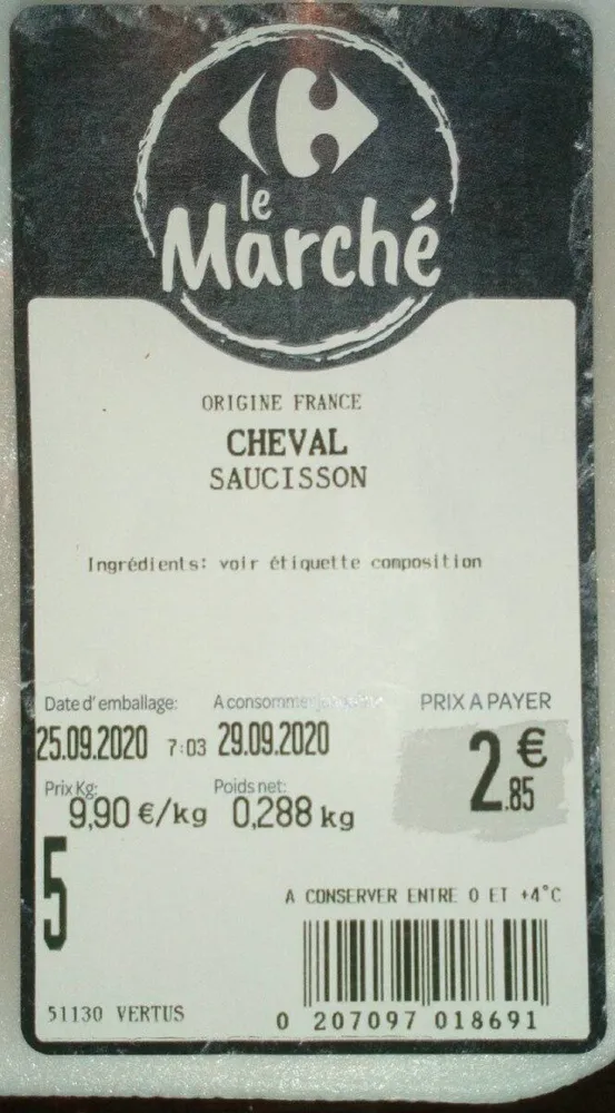 Saucisson cuit de Cheval