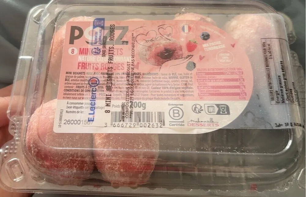 Mini beignet nature au coeur fruits rouges