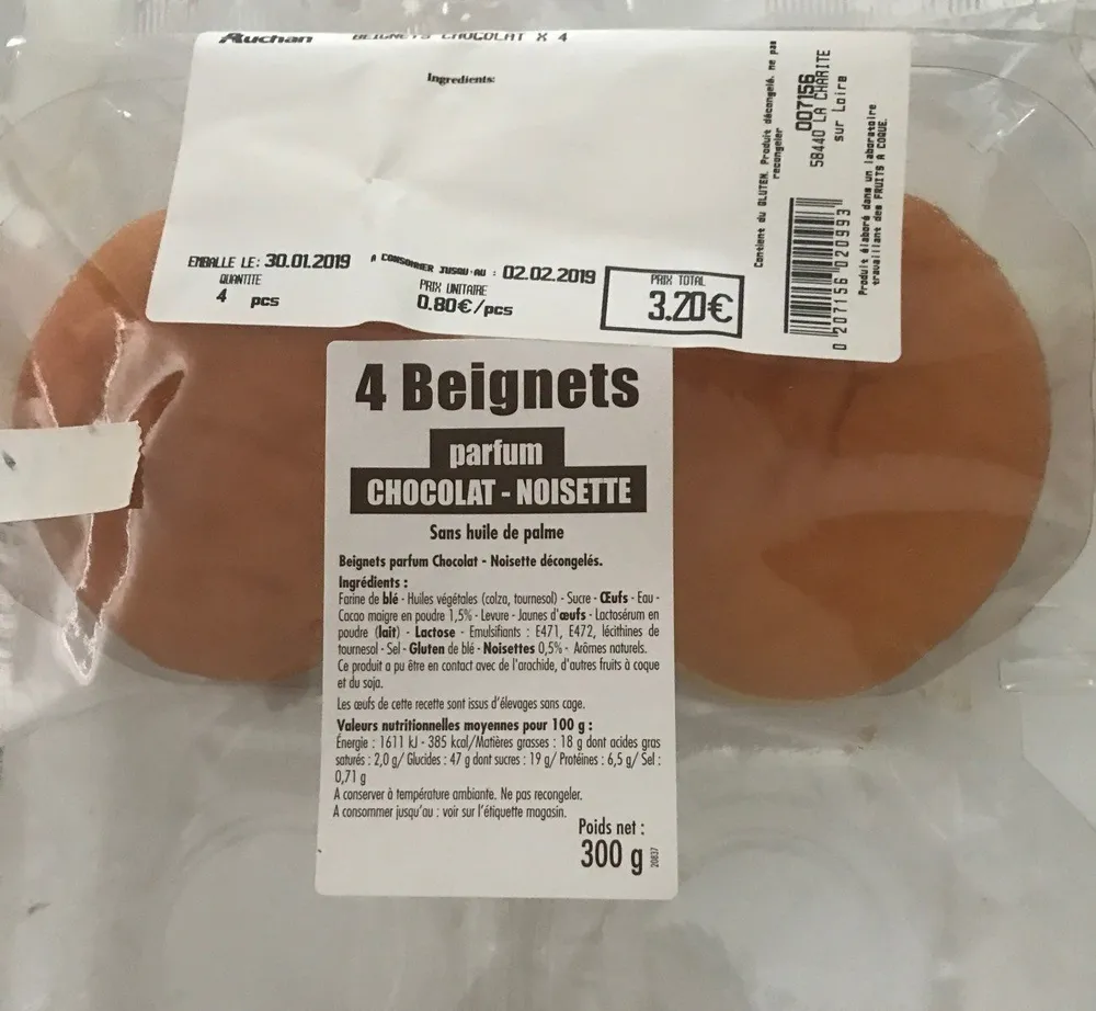 Beignets parfum chocolat-noisette