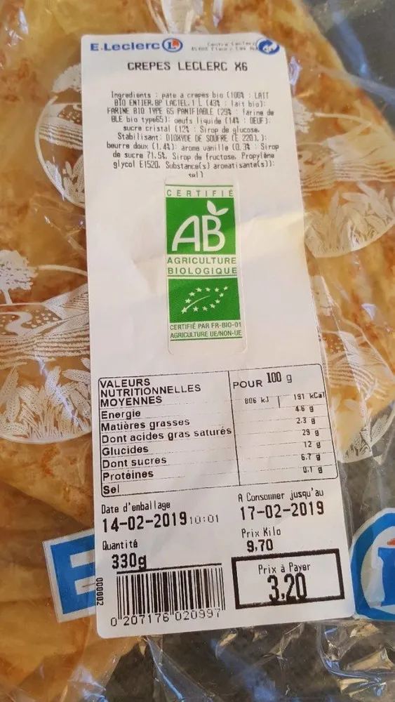 Crêpes Leclerc x6