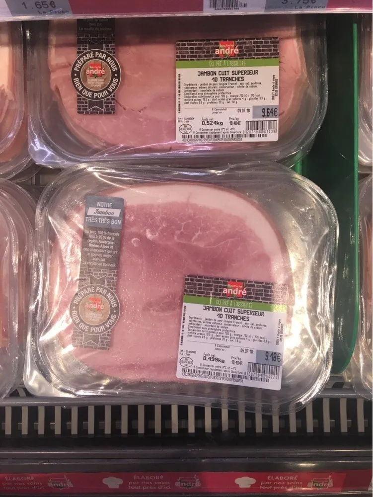 Jambon cuit superieur 10 tranches