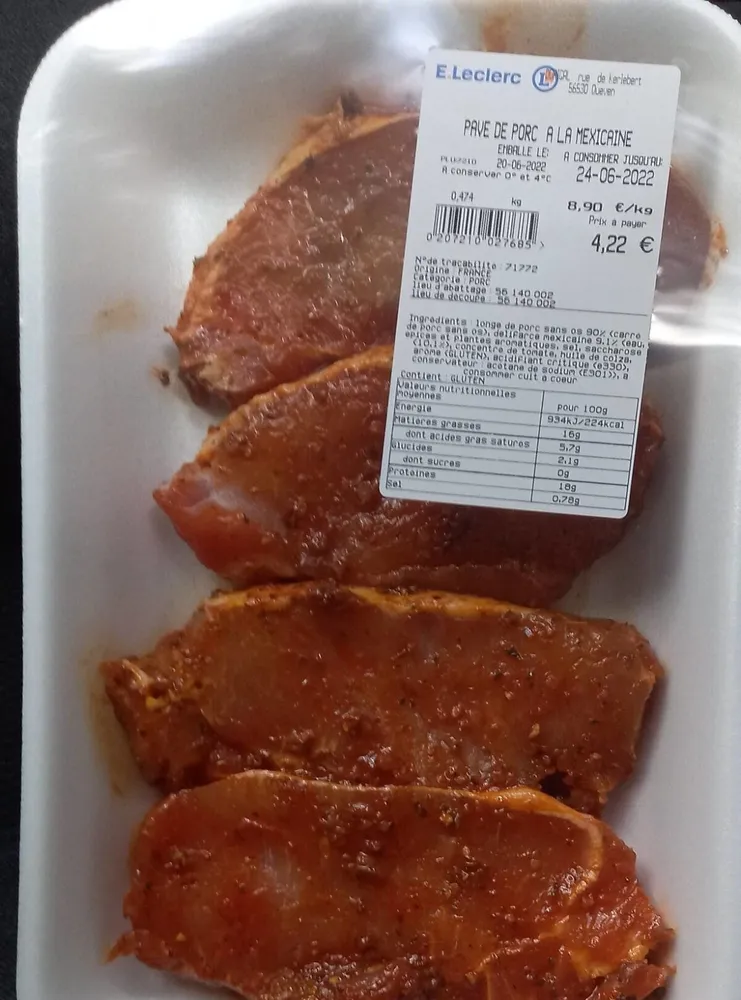 Pave de porc à la mexicaine