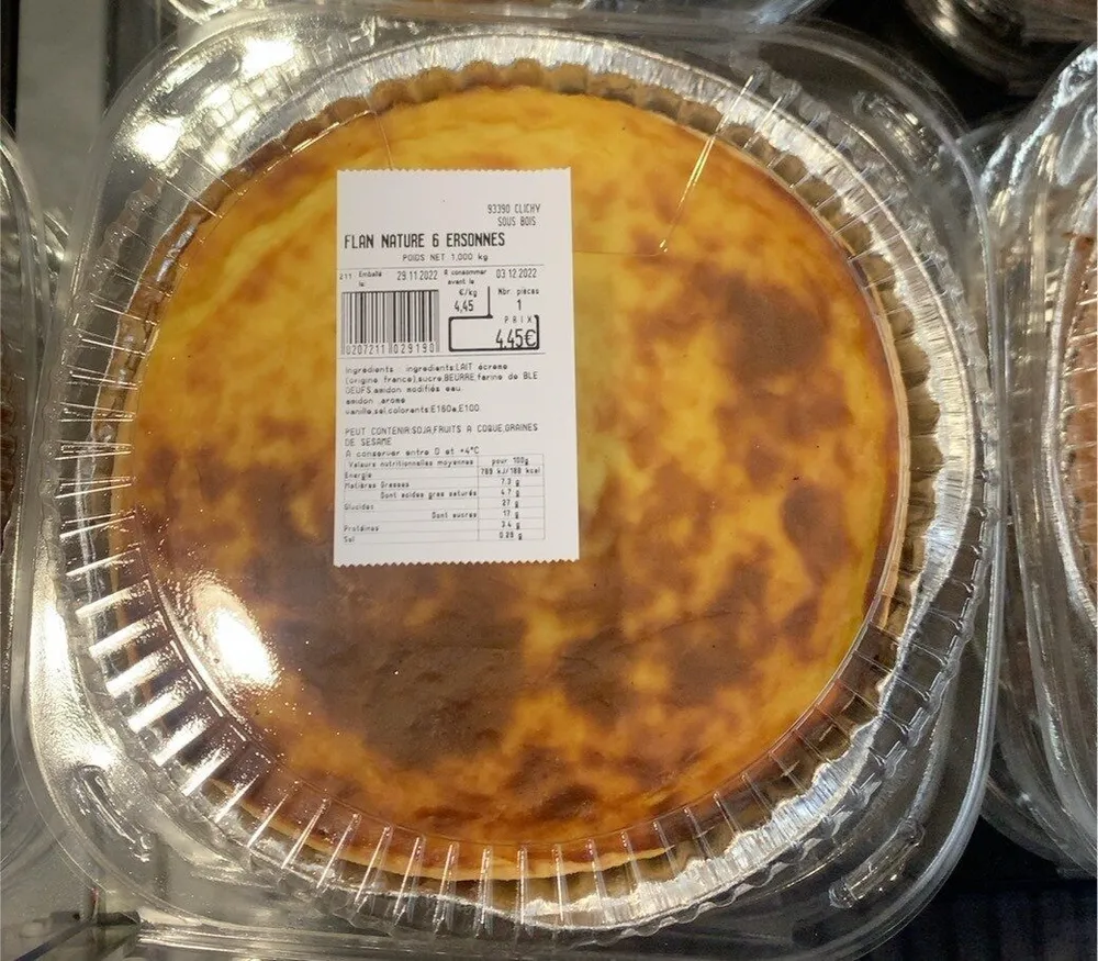 Flan nature 6 personnes
