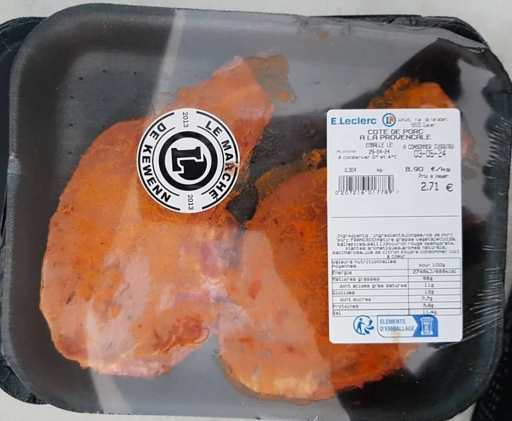 Côte de porc  à la provençale