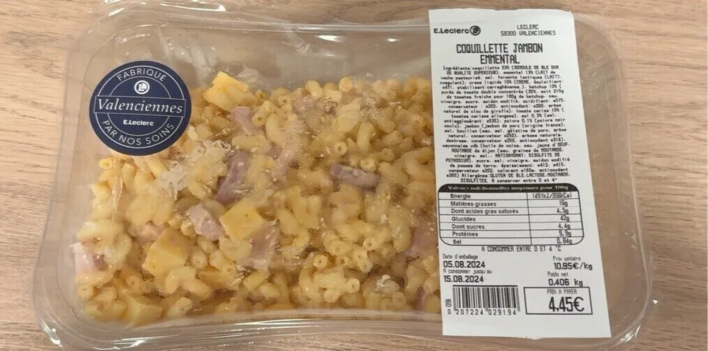 Coquilette Jambon Emmental