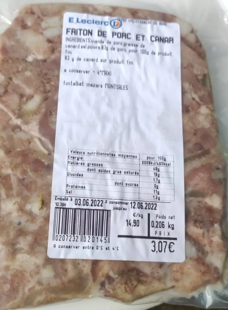 Fronton de porc et canard