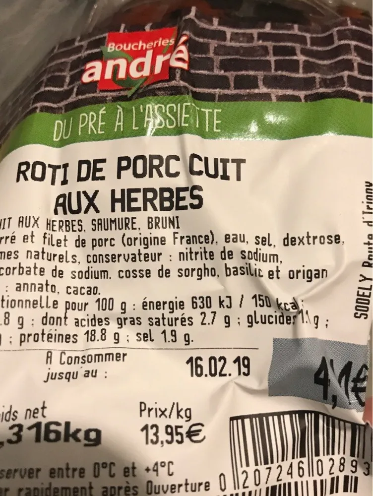 Roti de porc cuit aux herbes