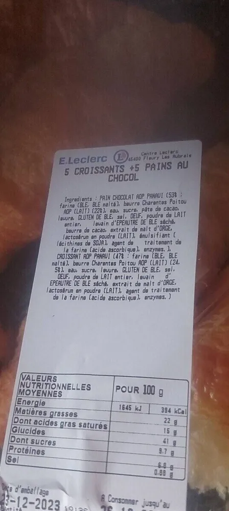 5 Croissant +5 pains au chocolat