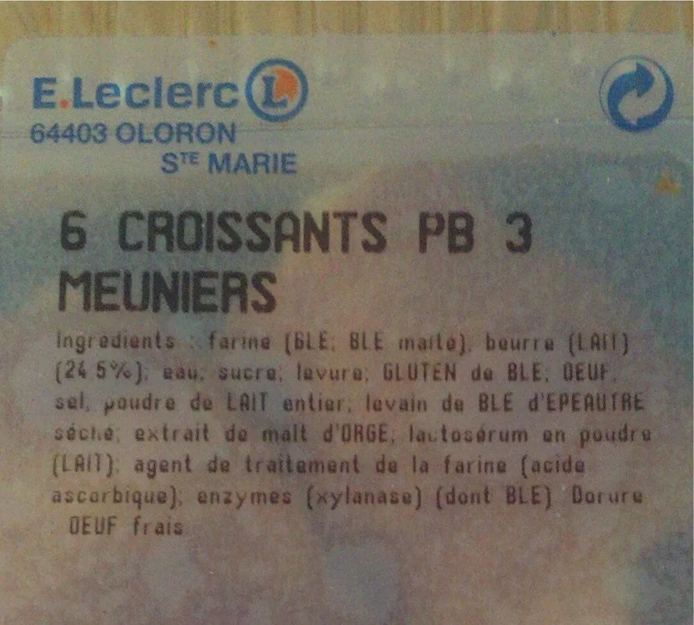 6 croissants pur beurre