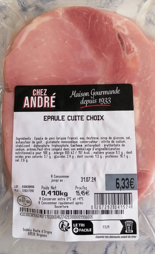 Épaule cuite choix