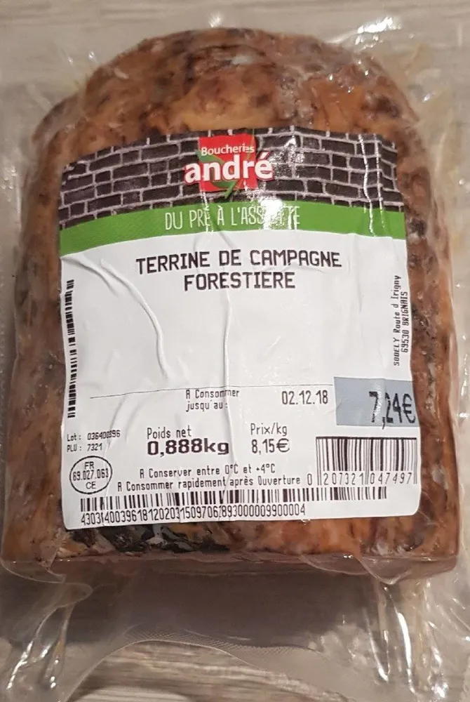Terrine de campagne forestière