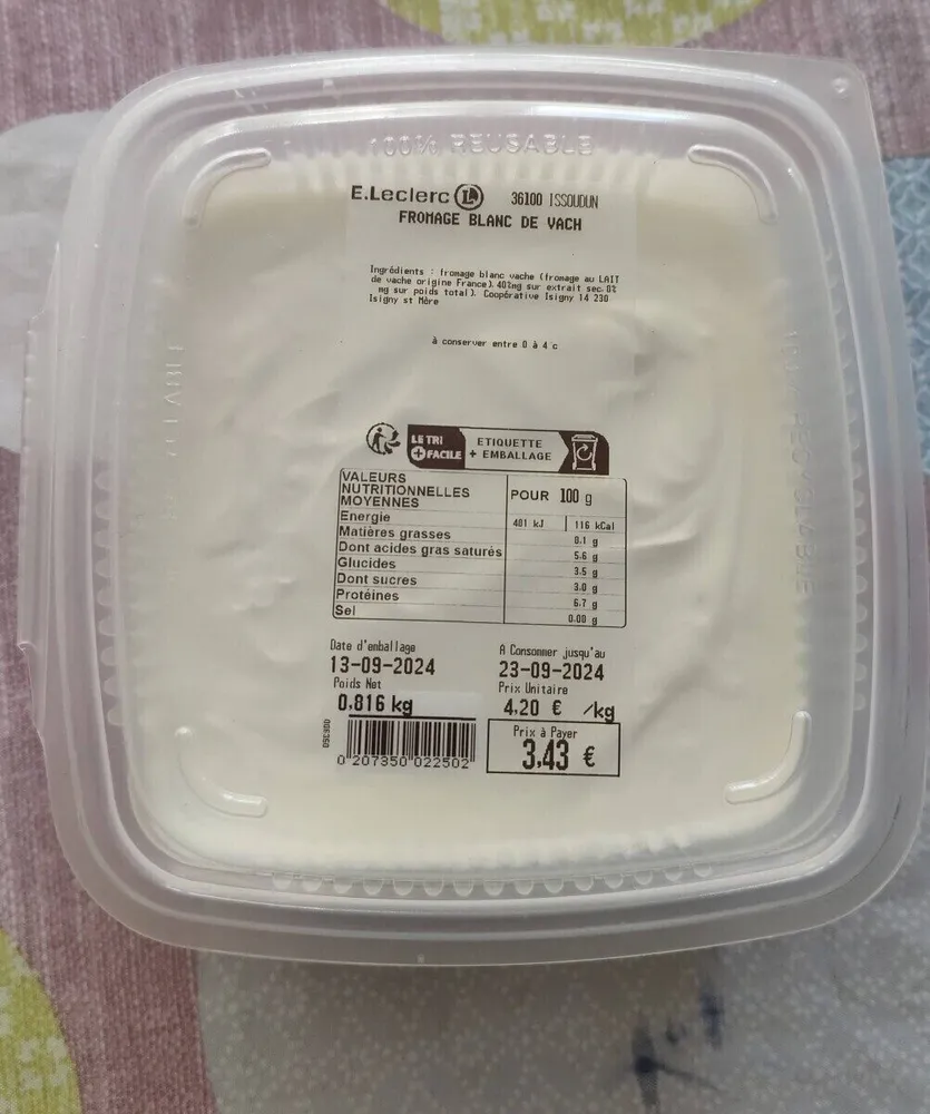 Fromage blanc de vache