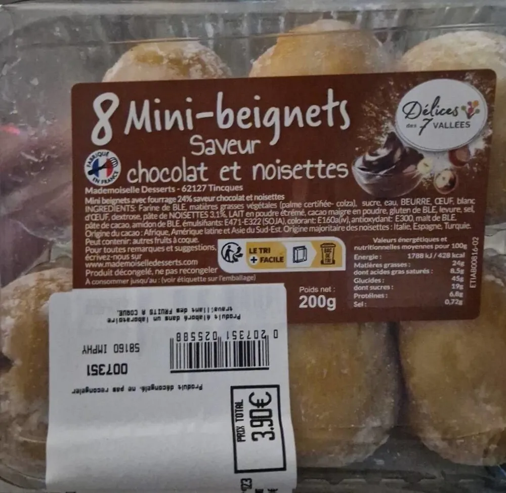 8 Mini-Beignets saveur chocolat et noisette
