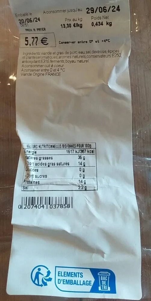 Saucisses fumée supérieure