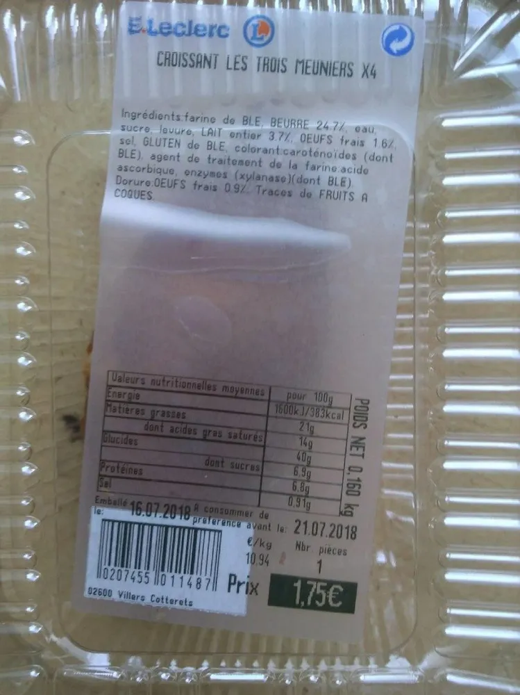 Croissant les trois meuniers