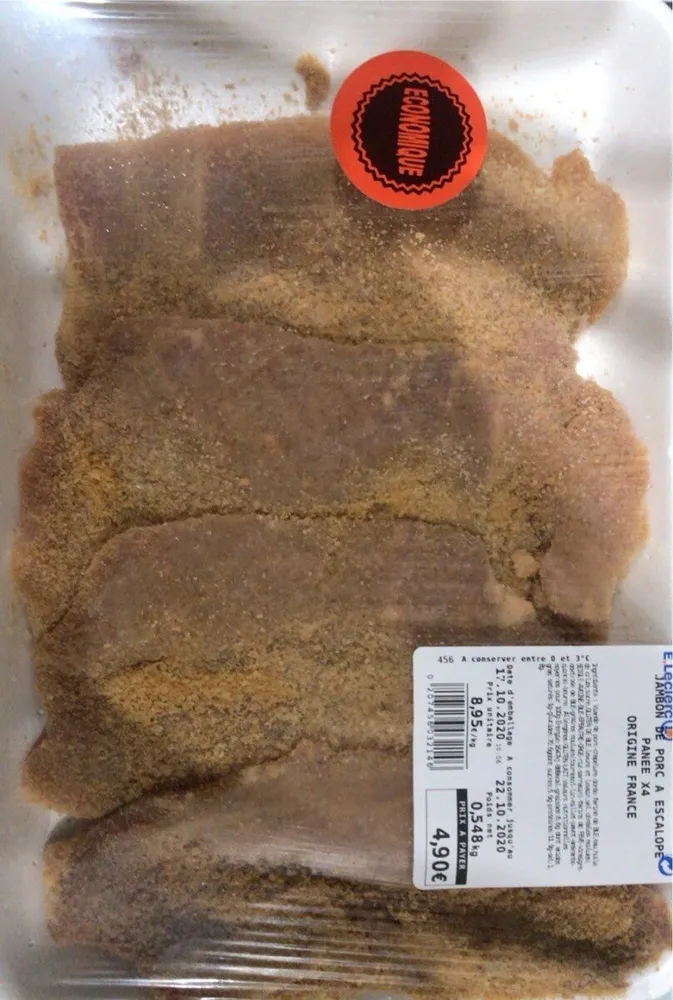 Jambon de porc a escalope panee