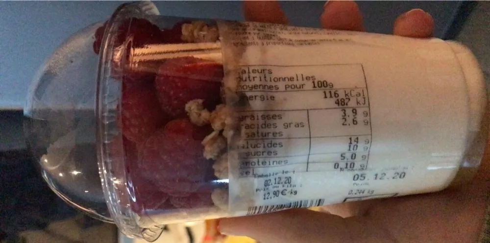 Shaker fromage blanc framboise