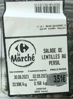 Salade de lentilled au persil
