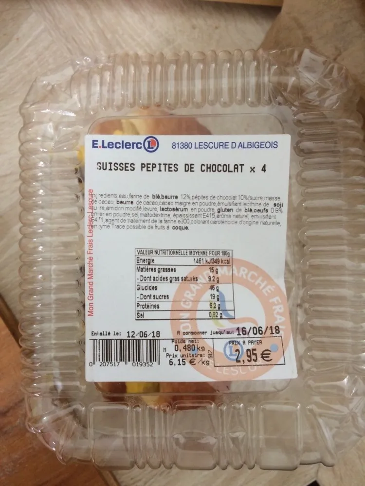 Suisses pepites de chocolat x4