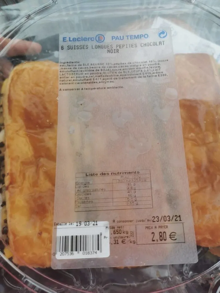 suisse longue chocolat