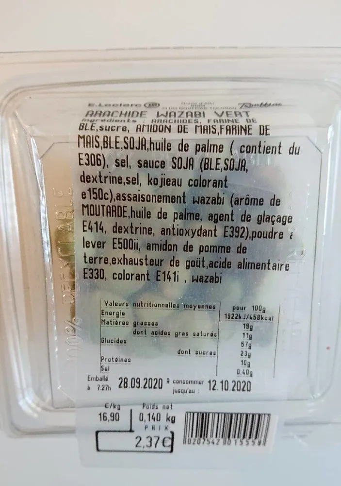 Arachide wazabi vert Leclerc