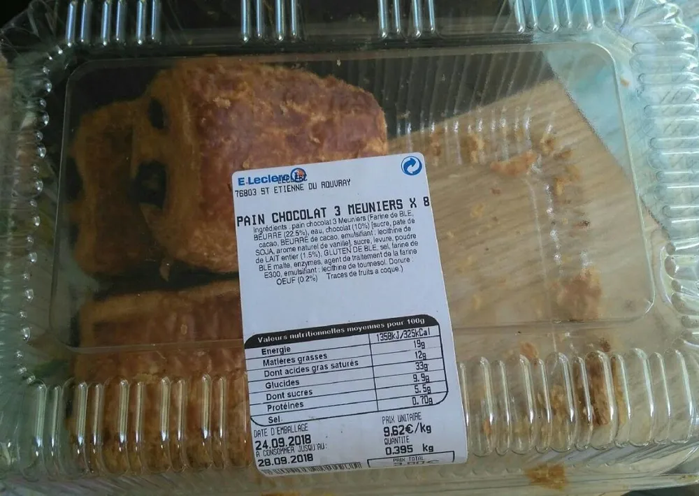 Pain chocolat 3 meuniers *8