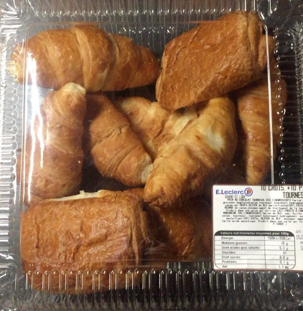 10 croissants + 10 pains au chocolat
