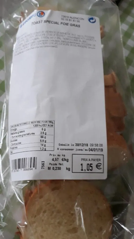 Toast spécial foie gras