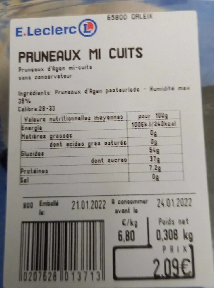 Pruneaux mi cuits