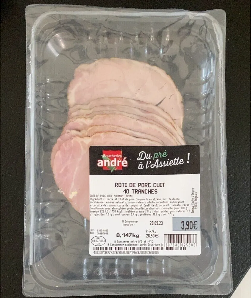 Roti porc cuit
