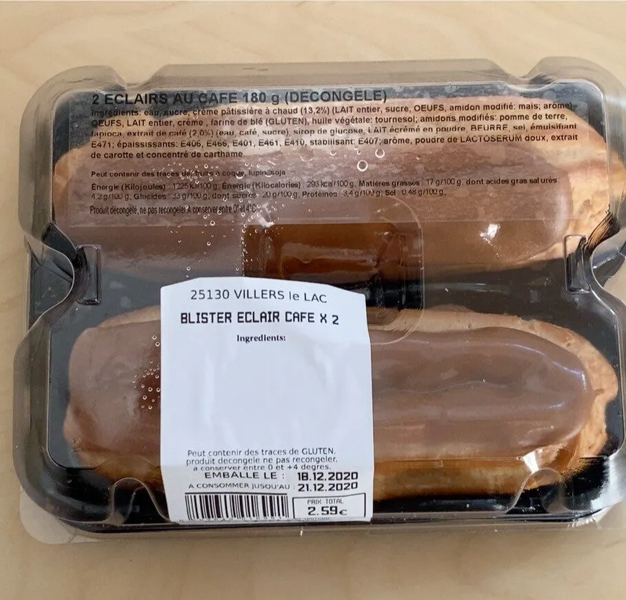 Blister éclair café